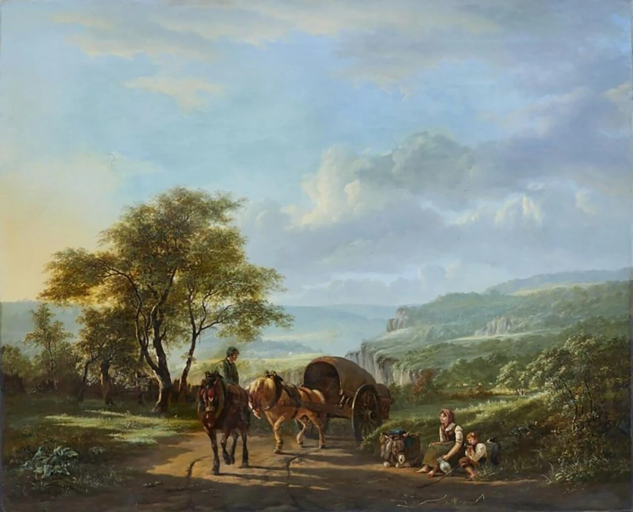 1808-Pieter Fredrik van Os - Riposarsi davanti ad un paesaggio idilliaco